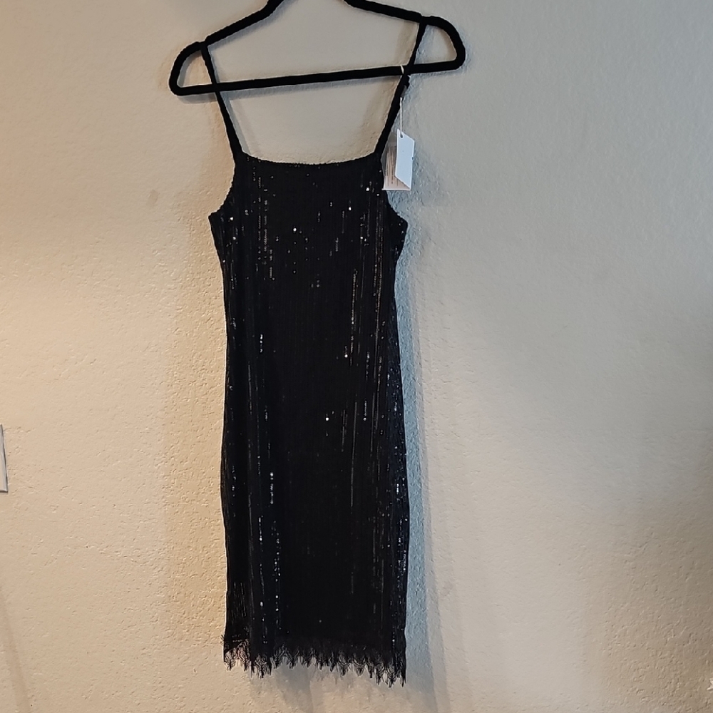 Chic Black Sequin Mini Dress